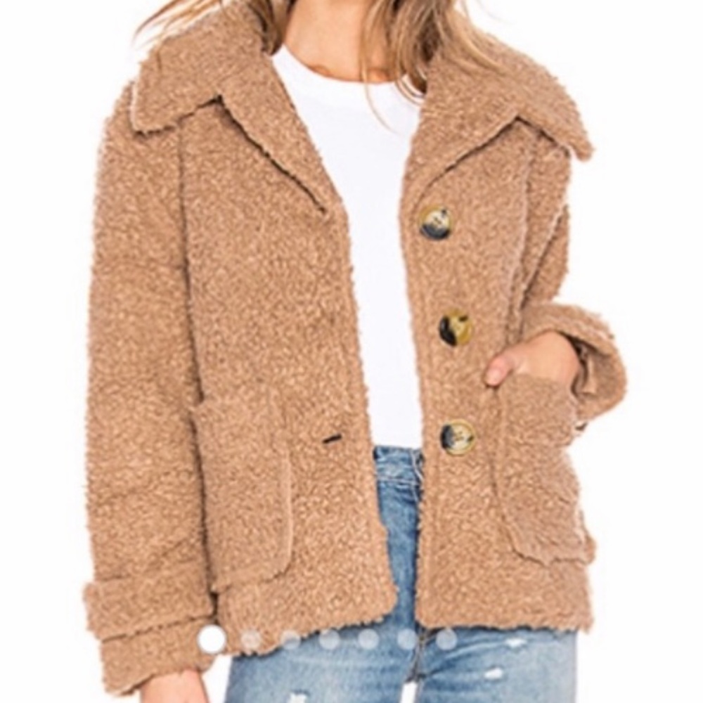 Free People Brown Teddy Coat